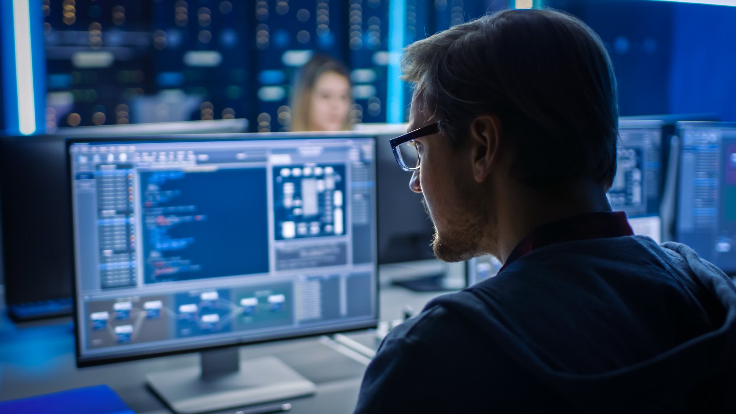 person working on a computer