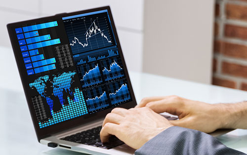 graphs on the screen